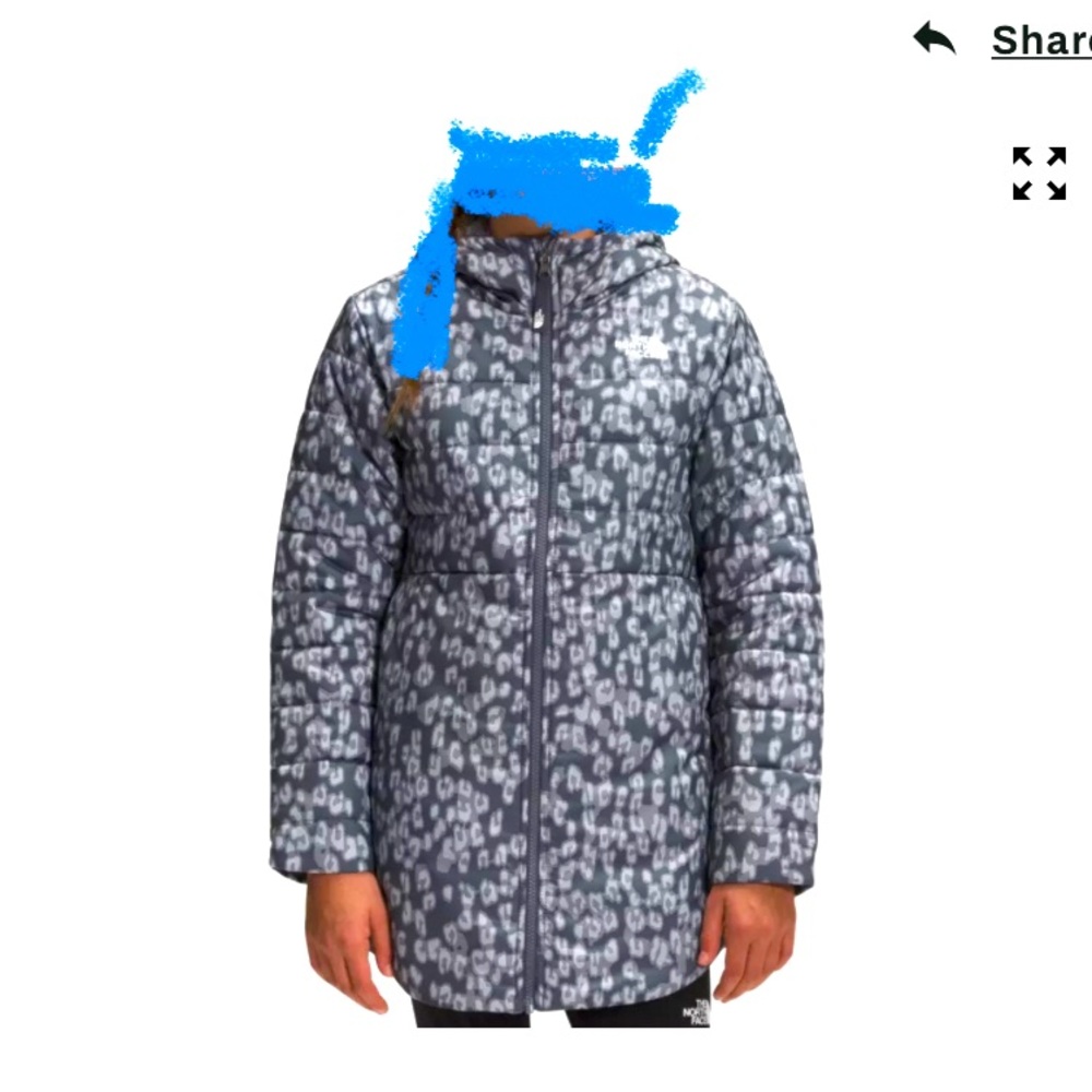 The North Face Girls' Printed Reversible Mossbud Swirl Parka Jacket size XL